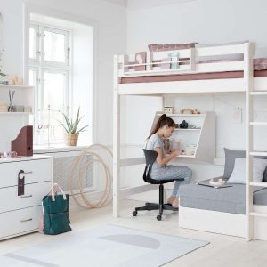 FLEXA Click-on Skrivebord til højsenge, Hvid 72.0 cm x 63.0 cm x 51.0 cm White Washed Pine