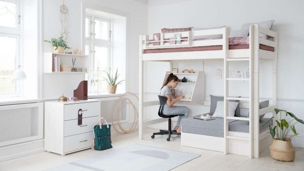 FLEXA Click-on Skrivebord til højsenge, Hvid 72.0 cm x 63.0 cm x 51.0 cm White Washed Pine